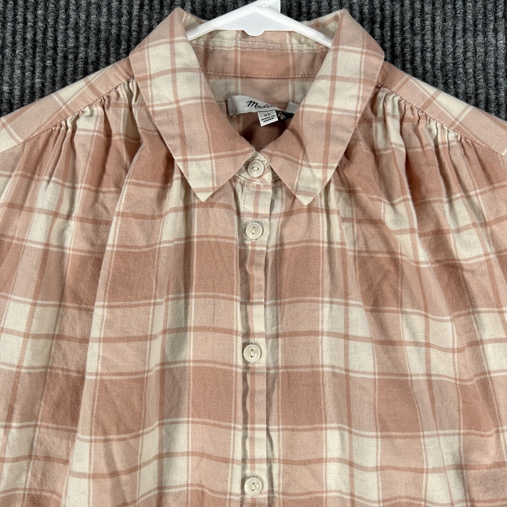 Madewell Shirt Womens XS Extra Small Brown Plaid Long Sleeve Button Up